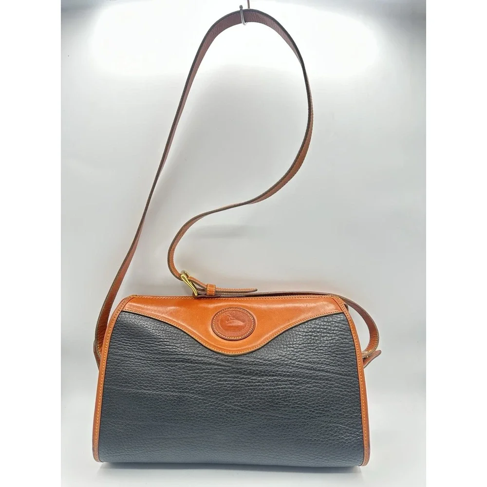 Dooney & Bourke Vintage All-Weather Leather Black/Brown Pebbled Crossbody Bag